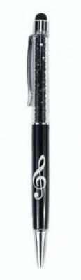 Opakowanie Długopis czarny z kryształkami i końcówką touch
