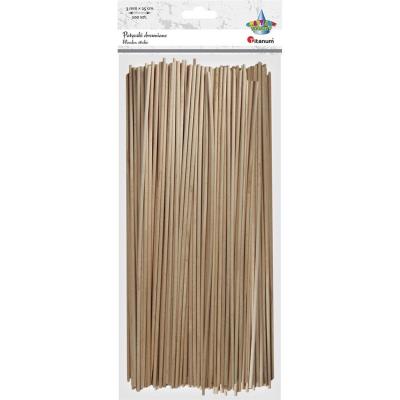 Opakowanie Drewniane patyczki ogkrągłe 3x250mm 100szt