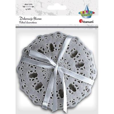 Opakowanie Filcowe podkładki ażurowe szare 4szt