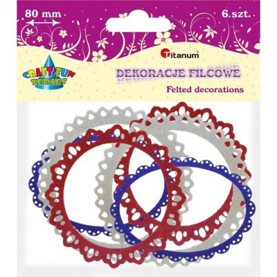 Opakowanie Filcowe ramki koronka 80mm mix 6szt