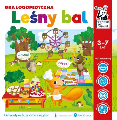 Gra Leśny bal logopedyczna Kapitan Nauka. Autor: Opracowanie zbiorowe. SmakLiter.pl Okładka książki Gra Leśny bal logopedyczna Kapitan Nauka