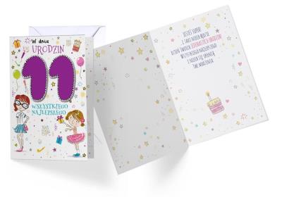 Okładka książki Karnet 11 urodziny dziewczynki PR-057