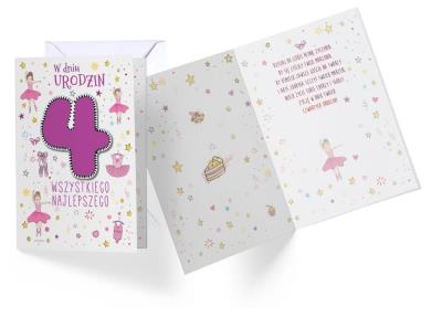 Okładka książki Karnet 4 urodziny dziewczynki PR-022