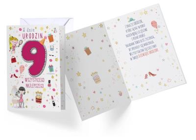 Okładka książki Karnet 9 urodziny dziewczynki PR-032