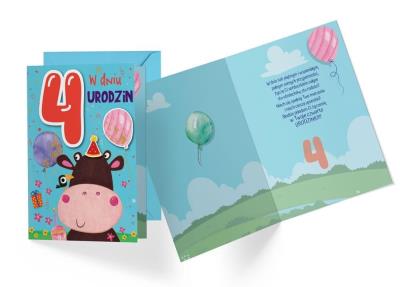 Opakowanie Karnet B6 DK-602 Urodziny 4 krówka