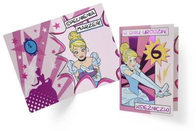 Opakowanie Karnet B6 DS-008 Urodziny 6 Kopciuszek