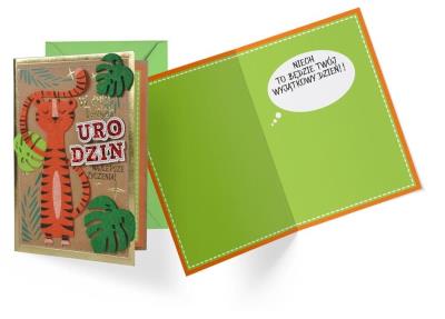 Opakowanie Karnet B6 FR-016 Urodziny tygrys