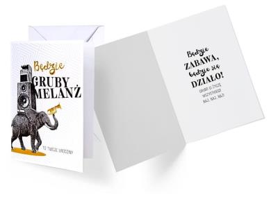 Karnet B6 GS-004 Urodziny słoń, melanż. Wydawca: Kukartka. SmakLiter.pl Opakowanie Karnet B6 GS-004 Urodziny słoń, melanż
