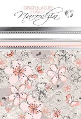 Opakowanie Karnet B6 PP-1638 Narodziny (różowe)