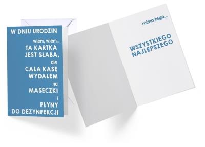 Karnet B6 PP-2175 Urodziny, kasa na maseczki. Wydawca: Kukartka. SmakLiter.pl Opakowanie Karnet B6 PP-2175 Urodziny, kasa na maseczki