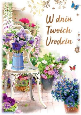 Opakowanie Karnet B6 PR-041 Urodziny kwiaty
