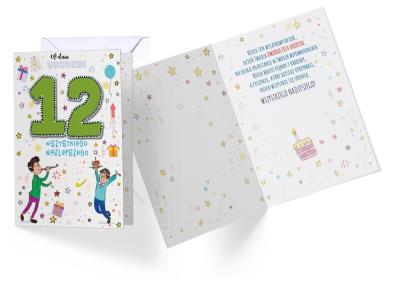Opakowanie Karnet B6 PR-060 Urodziny 12 chłopiec