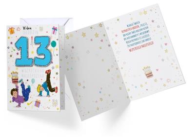 Opakowanie Karnet B6 PR-062 Urodziny 13 chłopiec