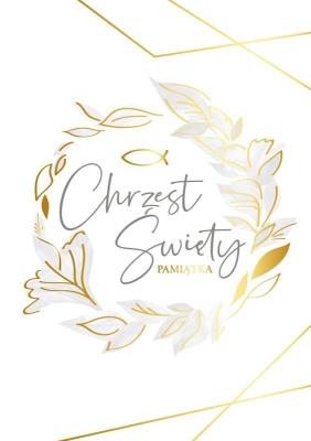 Opakowanie Karnet B6 PR-179 Chrzest złoty wianek