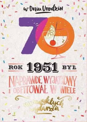Karnet B6 PR-305 Urodziny 70 2021. Wydawca: Kukartka. SmakLiter.pl Opakowanie Karnet B6 PR-305 Urodziny 70 2021