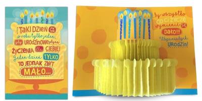 Karnet KBO-007 Urodziny tort. Wydawca: Kukartka. SmakLiter.pl Opakowanie Karnet KBO-007 Urodziny tort