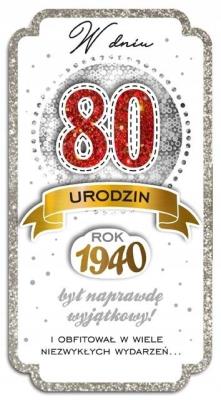 Karnet PM-134 Urodziny 80 2020. Wydawca: Kukartka. SmakLiter.pl Opakowanie Karnet PM-134 Urodziny 80 2020