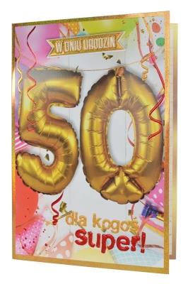 Opakowanie Karnet QBL-006 Urodziny 50 + balony