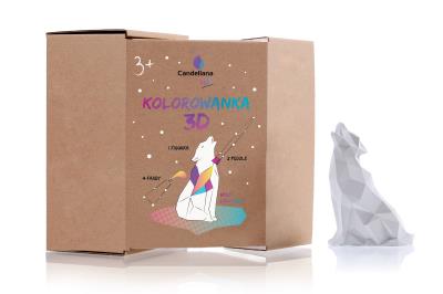 Opakowanie Kolorowanka 3D Wilk Low Poly