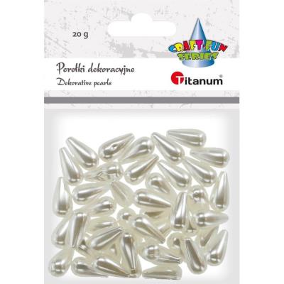 Opakowanie Koraliki plastikowe krople białe 20g