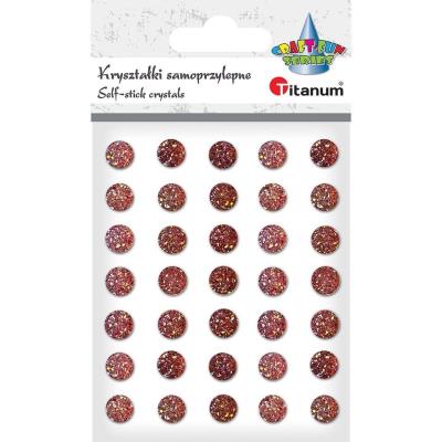 Opakowanie Kryształki samoprzylepne czerwono-złote mix 35szt