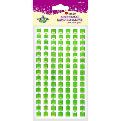 Opakowanie Kryształki samoprzylepne paski kw. zielone 7szt