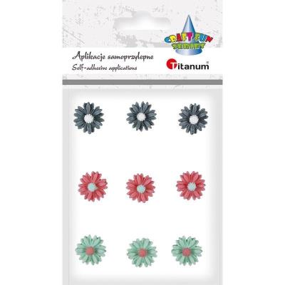 Opakowanie Kwiatki samoprzylepne z żywicy margerytki mix 9szt