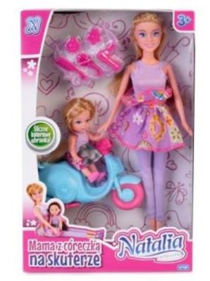 Opakowanie Lalka Natalia mama z córeczką na skuterze 29cm