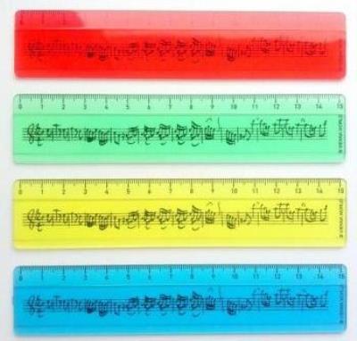 Opakowanie Linijka kolorowa w nuty - 15 cm