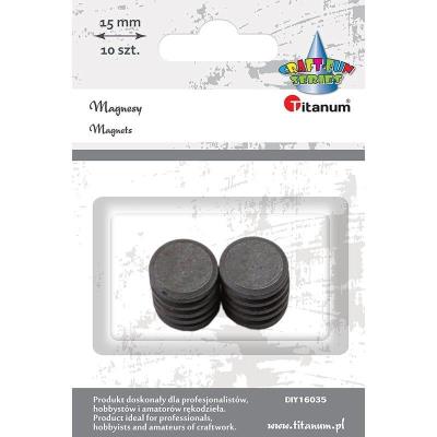 Opakowanie Magnesy okrągłe czarne 15mm 10szt