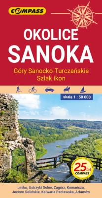 Mapa - Okolice Sanoka... 1:50 000 w.2. Autor:   Praca zbiorowa. SmakLiter.pl Okładka książki Mapa - Okolice Sanoka... 1:50 000 w.2