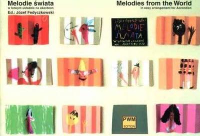 Okładka książki Melodie świata w łatwym układzie na akordeon