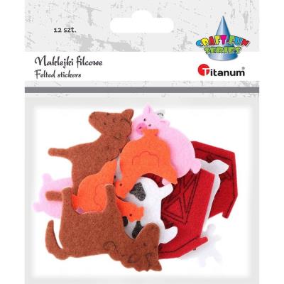 Opakowanie Naklejki filcowe zwierzęta zagrodowe mix 12szt