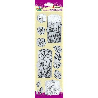 Opakowanie Naklejki foliowe kwiaty przezroczysto-srebrne