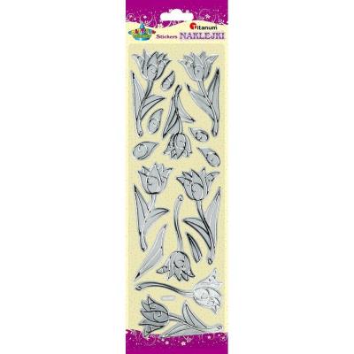 Opakowanie Naklejki foliowe kwiaty przezroczysto-srebrne