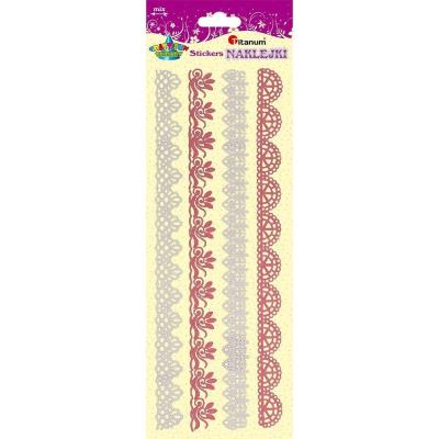 Opakowanie Naklejki koronka brokatowe mix 4szt