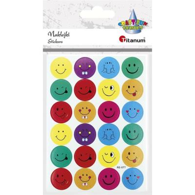 Opakowanie Naklejki papierowe emotikony 18mm mix 24szt