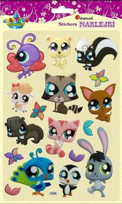 Opakowanie Naklejki wypukłe miękkie zwierzęta mix 17szt