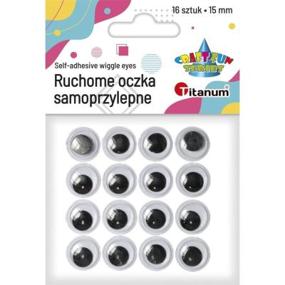 Opakowanie Oczy samoprzylepne bez rzęs 15mm okrągłe 16szt