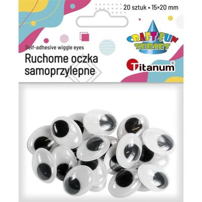 Opakowanie Oczy samoprzylepne bez rzęs 15x20 mm owalne 20szt