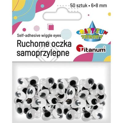 Opakowanie Oczy samoprzylepne bez rzęs 6x8mm owalne 50szt