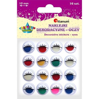 Opakowanie Oczy samoprzylepne z rzęsami 15mm 16szt
