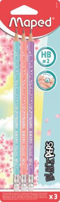 Opakowanie Ołówek z gumką Maped Blackpeps Pastel HB 3 sztuki blister
