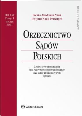Okładka książki Orzecznictwo Sądów Polskich 1/2021