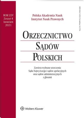 Okładka książki Orzecznictwo Sądów Polskich 4/2021