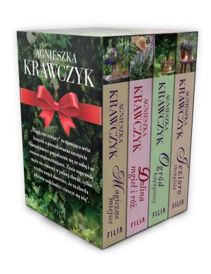Pakiet: Magiczne miejsce / Dolina mgieł i róż / Ogród księżycowy / Jezioro szczęścia. Autor: Krawczyk Agnieszka. SmakLiter.pl Okładka książki Pakiet: Magiczne miejsce / Dolina mgieł i róż / Ogród księżycowy / Jezioro szczęścia