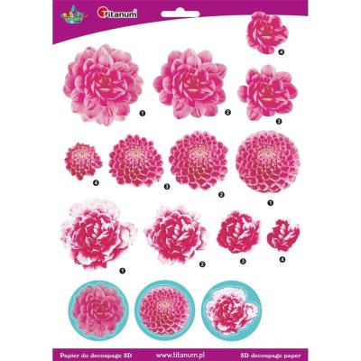 Opakowanie Papier do decoupage 3D kwiaty chryzantemy arkusz