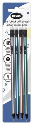 Opakowanie Perłowy ołówek z gumką bls 4szt