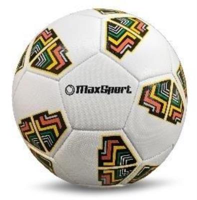 Opakowanie Piłka nożna Max Sport biała z wieloma kolorami