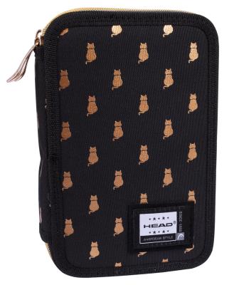 Opakowanie Piórnik podwójny bez wyp. Golden Kitty Head ASTRA